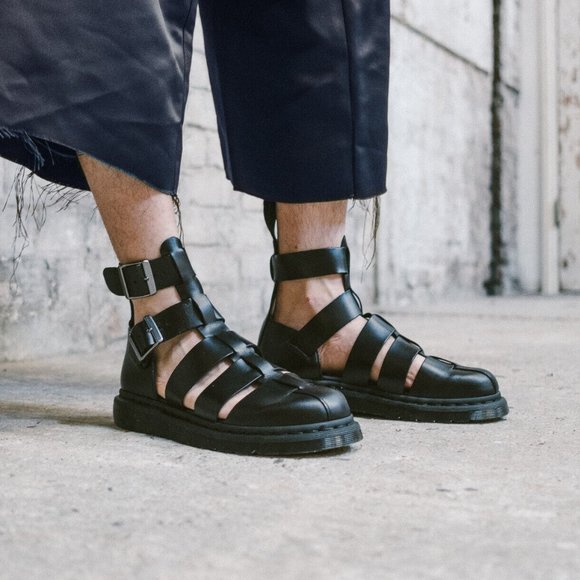 NWOB Dr. Martens Geraldo Brando Gladiator Leather Black Sandal Men’s Size 12 - Picture 2 of 10